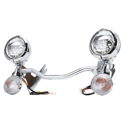 Bethesda Industrial Fit For Harley 1994-2013 Road King 4.5" LED Spot Passing Lights Turn Signals Bar