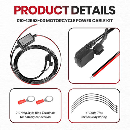 Bethesda Industrial 010-12953-03 Motorcycle Power Cable for Garmin Tread and zūmo XT Navigators 5.5"