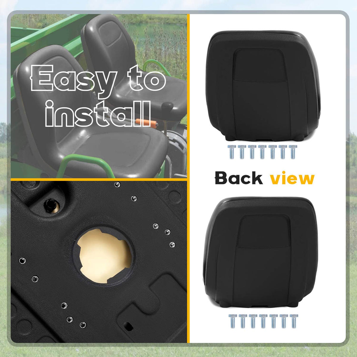 Bethesda Industrial 1PC Black Seat For John Deere Gator 4X2 HPX 4X4 HPX and 4X4 Trail HPX Series
