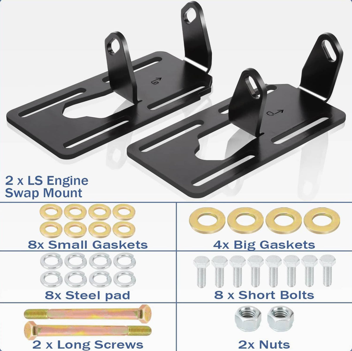 Bethesda Industrial Fit For 88-98 GM Truck LS2 LS6 LSX Conversion Engine Mounts LS1 Swap Adjustable