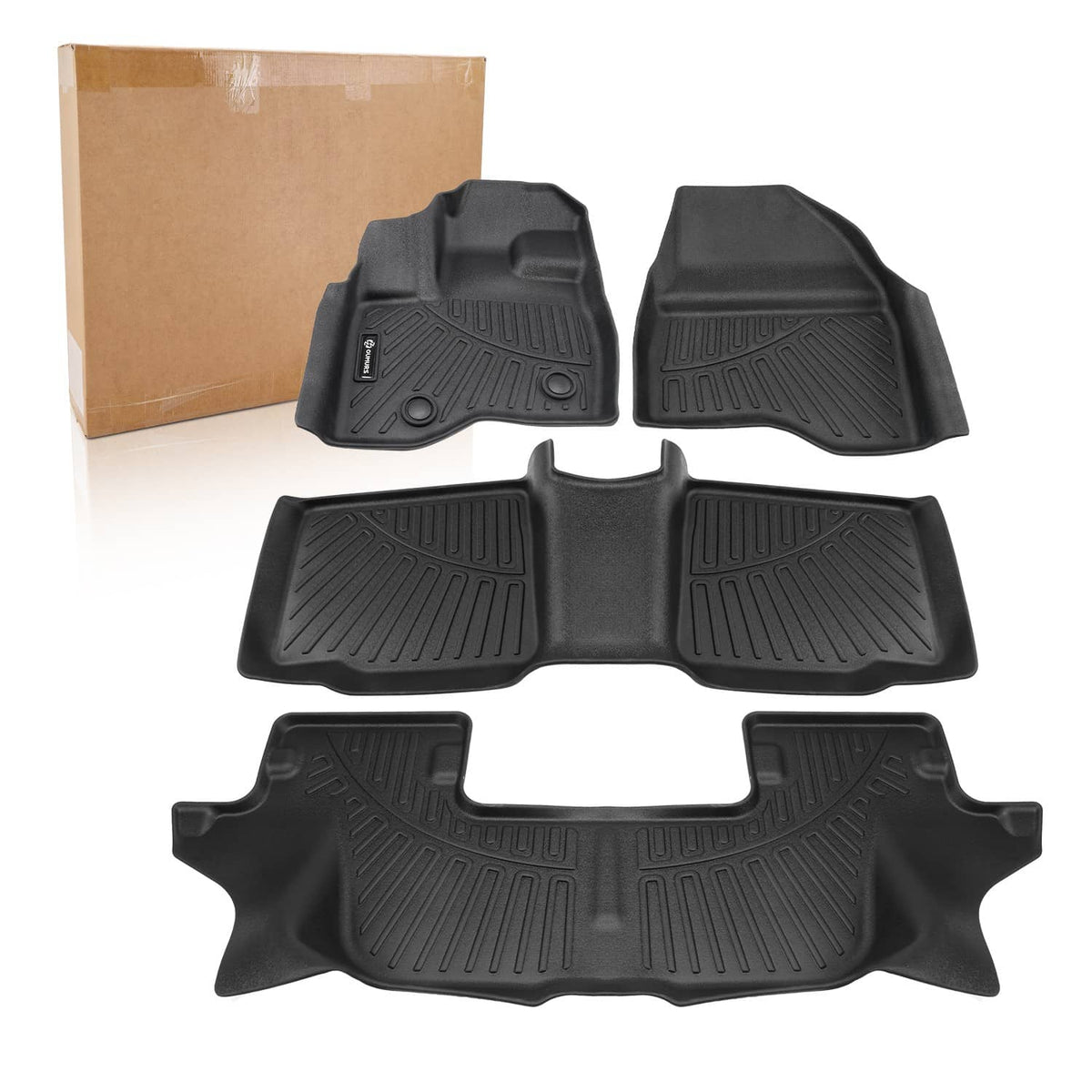 Bethesda Industrial Floor Mats For 2011-2014 Ford Explorer Bench Seating All Weather (3 Rows Liners)