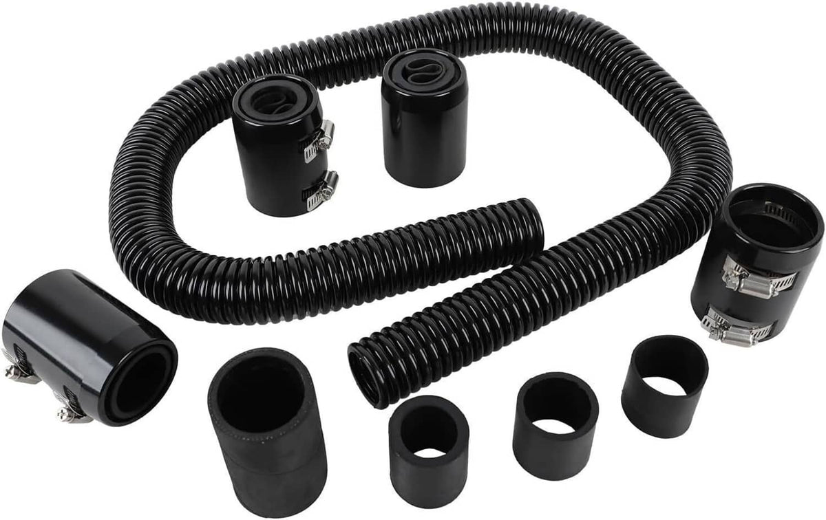 Bethesda Industrial Universal 36'' Stainless Steel Radiator Flexible Coolant Water Hose Kit w/4 Caps