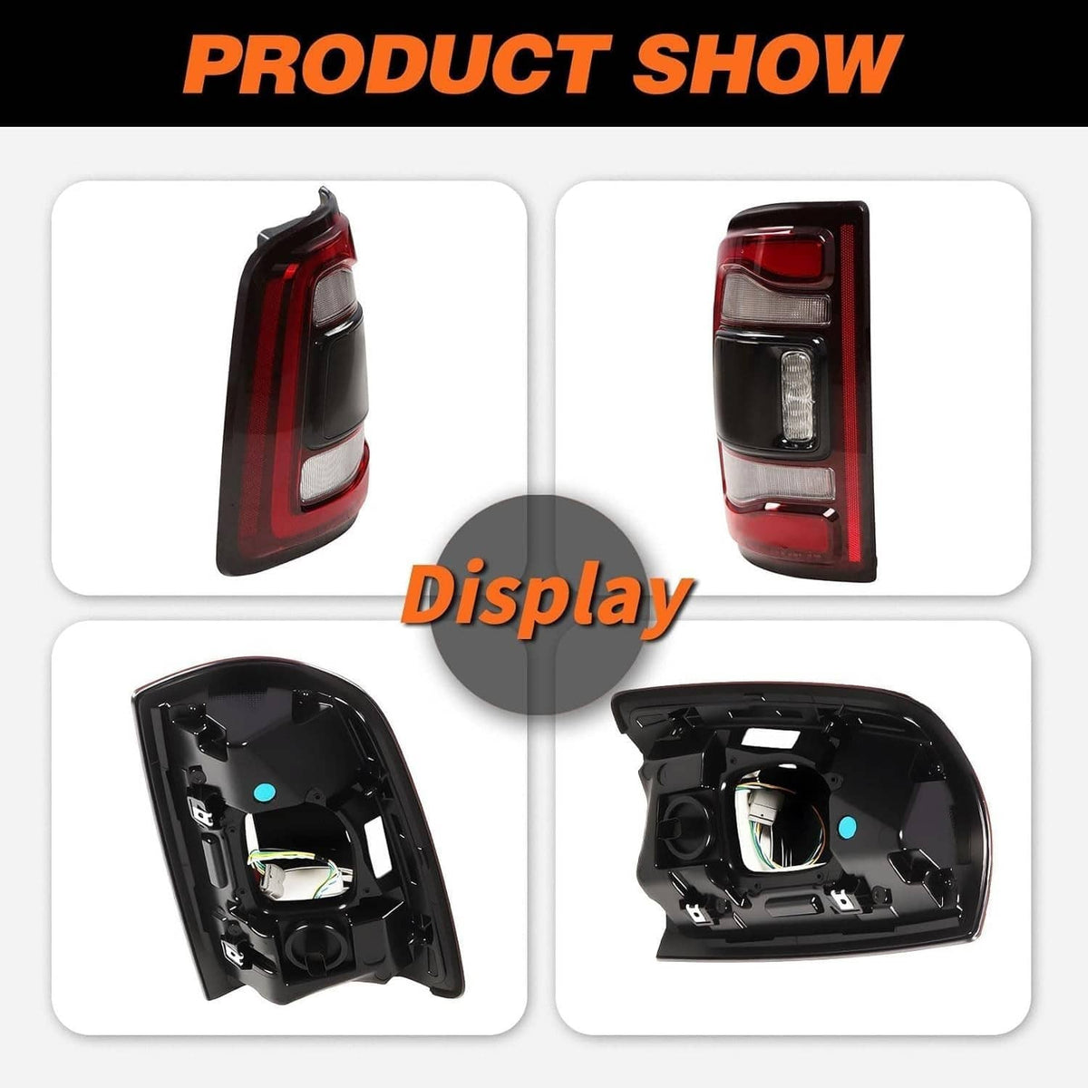 Bethesda Industrial 2x Black Bezel LED Tail Lights w/Blind Spot For 2019-2024 Dodge RAM 2500 3500