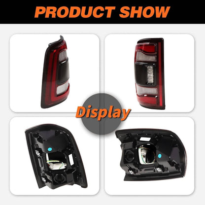 Bethesda Industrial 2x Black Bezel LED Tail Lights w/Blind Spot For 2019-2024 Dodge RAM 2500 3500