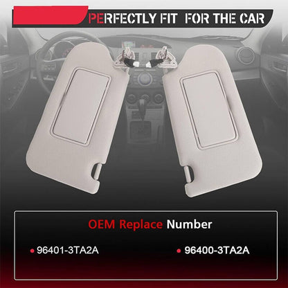 Bethesda Industrial New Pair Gray Sun Visors w/ Lighted Set For 2013-2018 Nissan Altima 2.5L 3.5L
