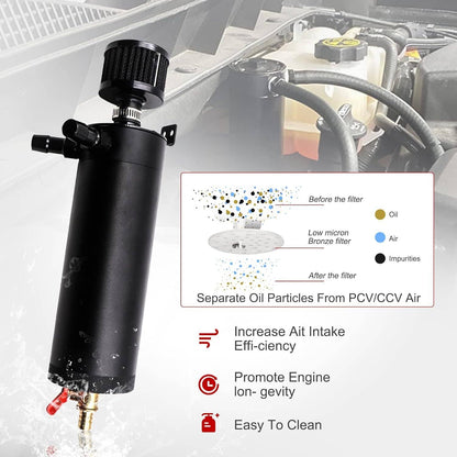 Bethesda Industrial 750ML Oil Catch Can Kit Oil Separator Large Baffled Reservoir Tank Universal New