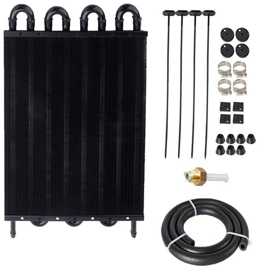 Bethesda Industrial 8 Rows Aluminum Remote Transmission Oil Cooler Radiator Converter Kit Universal