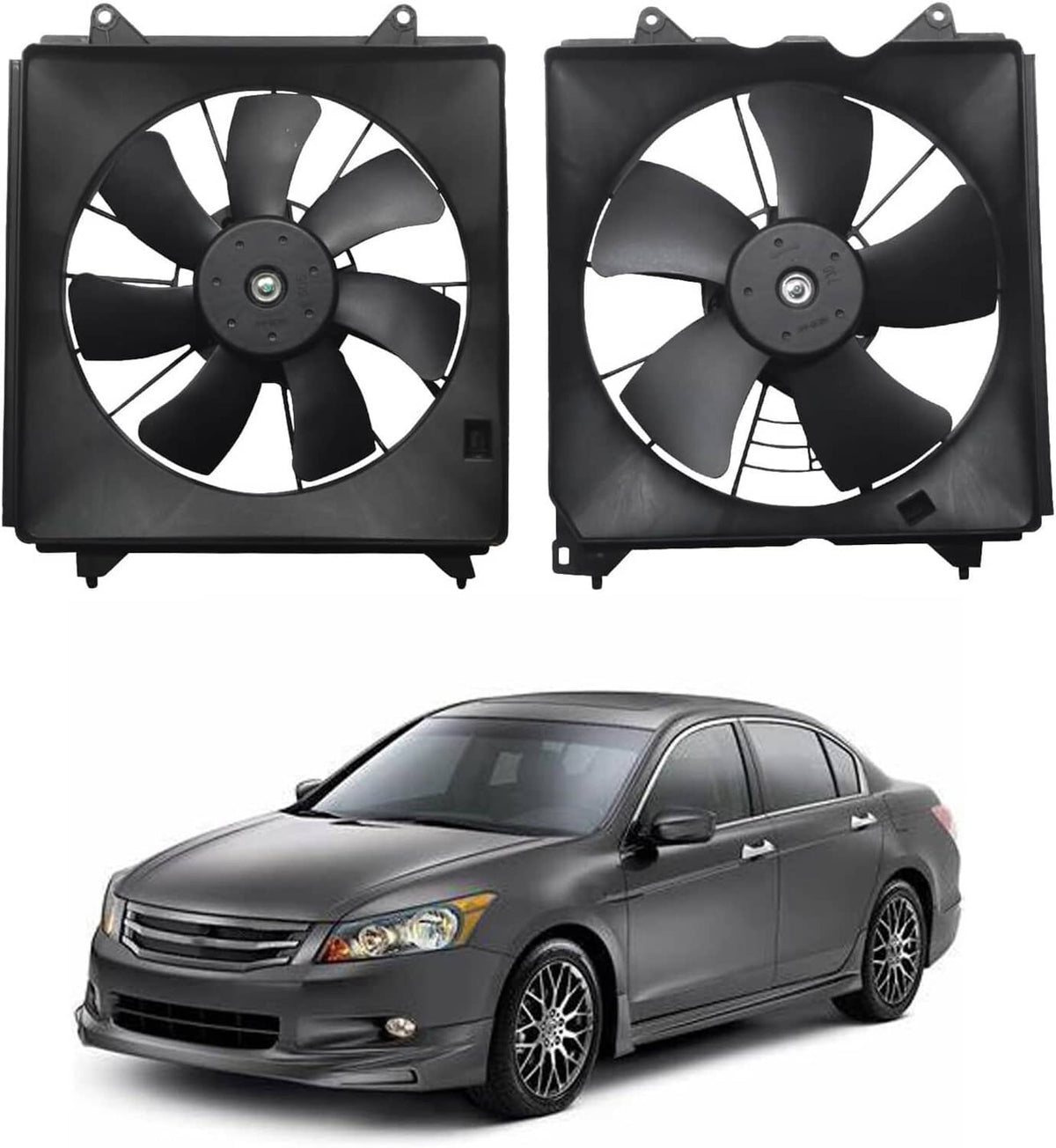 Bethesda Industrial 2Pcs A/C Condenser Radiator Cooling Motor Fan For 2013-2017 Honda Accord Touring