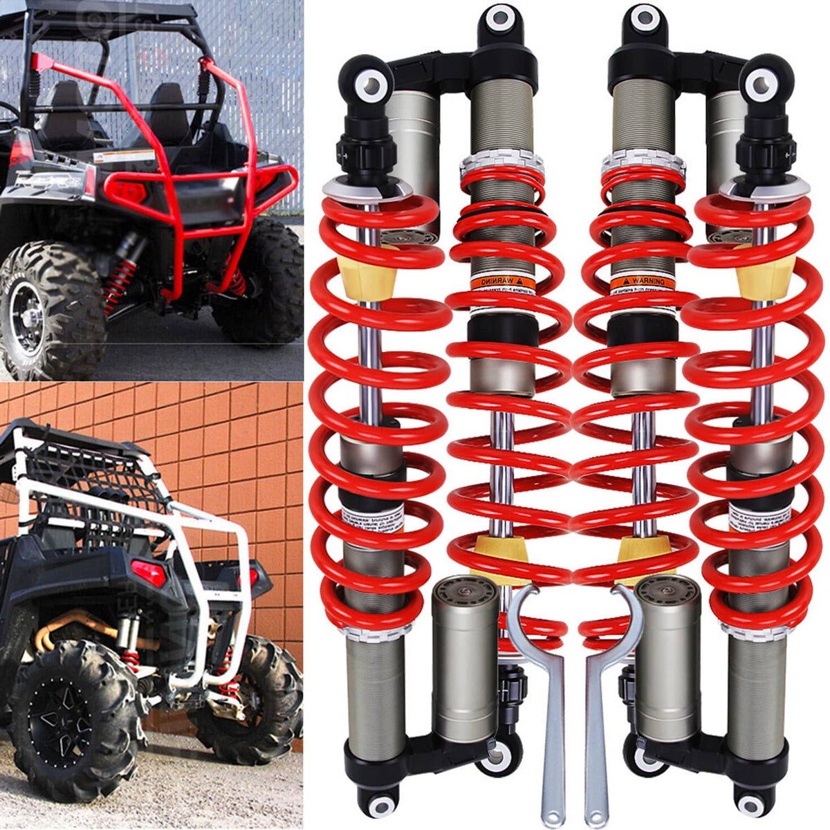 Bethesda Industrial STAGE 5 FRONT & REAR SHOCK ABSORBERS FOR 2009-14 POLARIS RZR 800 S ADJUSTABLE