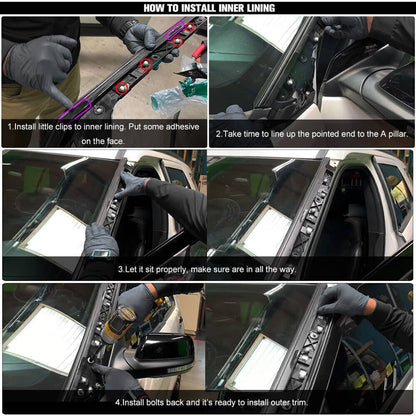 Bethesda Industrial 2 Pairs Left Right Side Windshield A-Pillar Molding Trim for 11-19 Ford Explorer