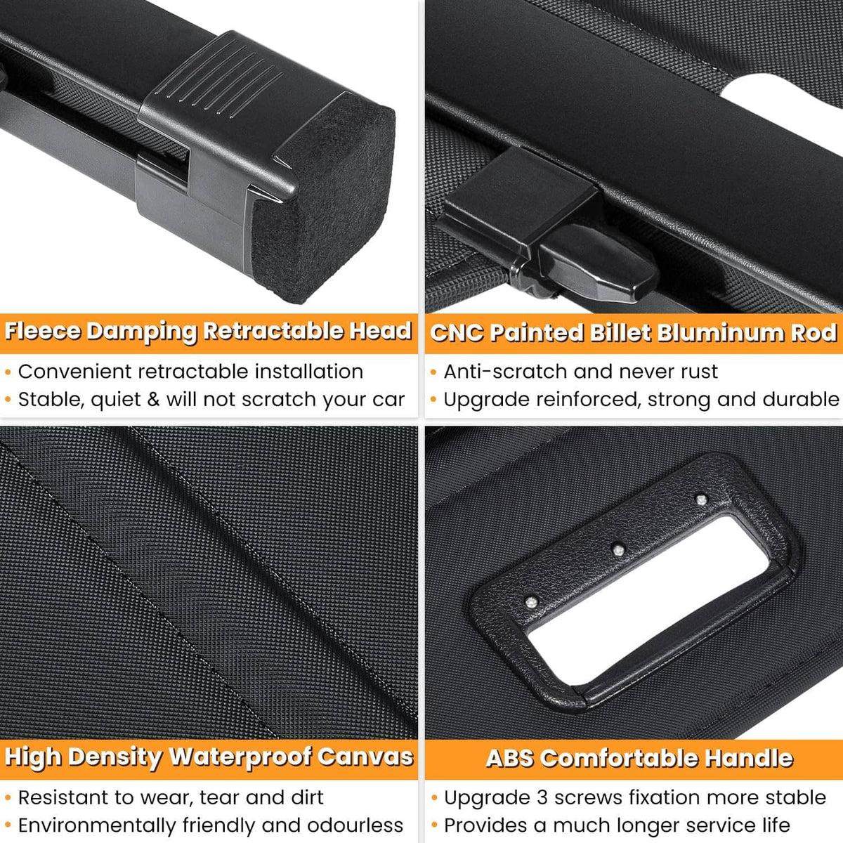 Bethesda Industrial Trunk Cargo Cover for Chevy Chevrolet Equinox GMC Terrain 18-25 Retractable Rear