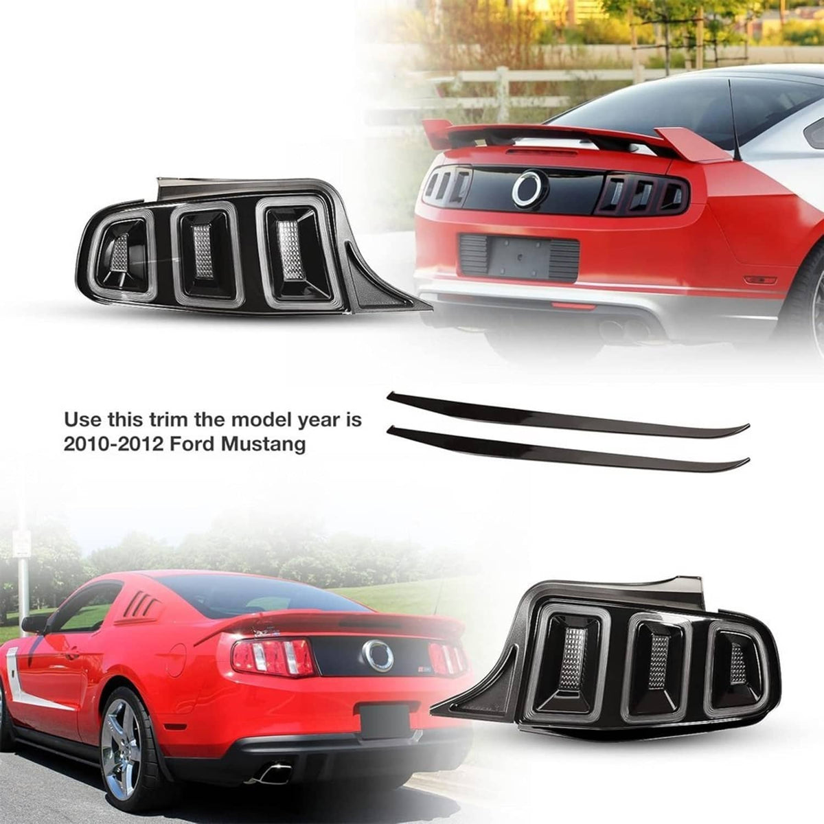 Bethesda Industrial For 2010-2014 Ford Mustang Full LED w/ Sequential Tail Lights Black Brake Lamps
