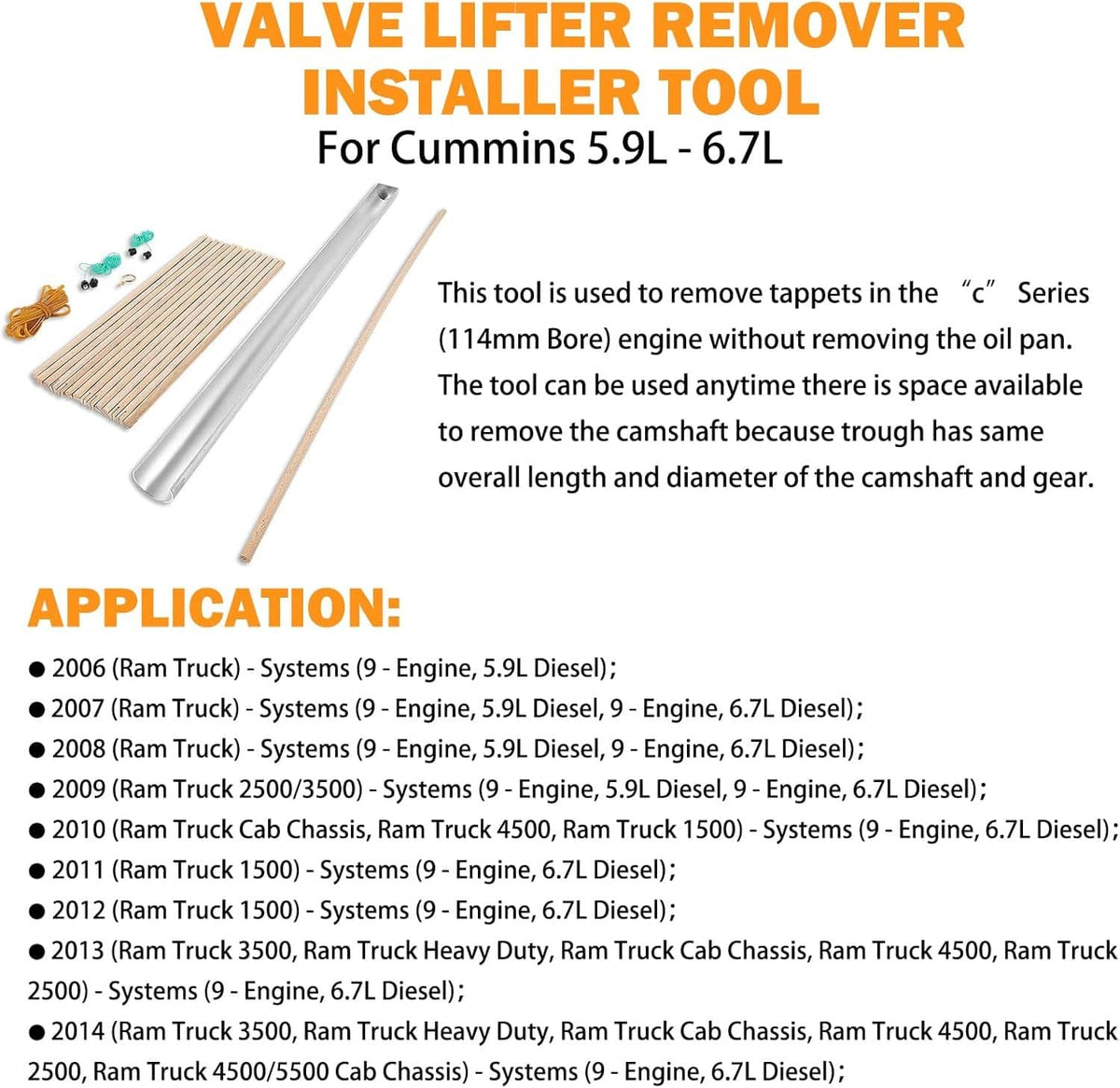 Bethesda Industrial 8502A 8502 3822513 Valve Lifter Remover & Installer Tool For Cummins 5.9L - 6.7L