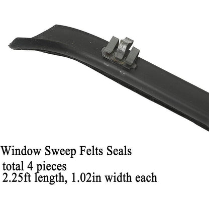 Bethesda Industrial Front Door Window Run Sweep Felts Weatherstrip Seals Kit for Chevy GMC Truck