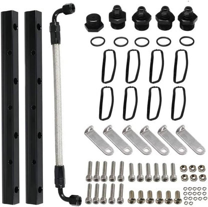 Bethesda Industrial Black Billet Fuel Rail Kit Intake Manifold & Hardware for LS LS1 LS2 LS3 LS6 New