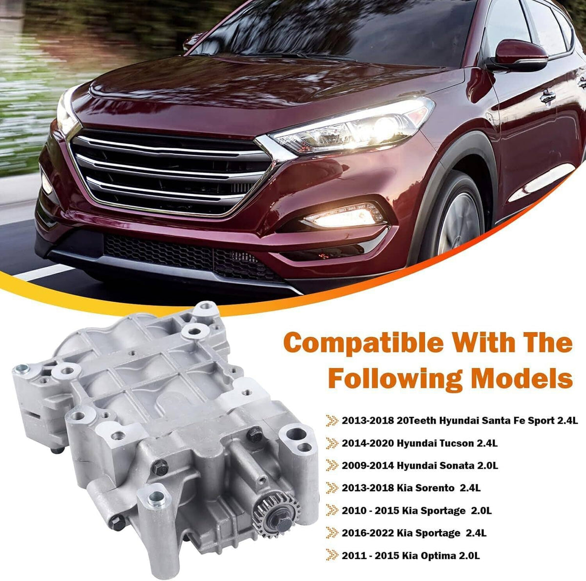 Bethesda Industrial Oil Pump 23300-2G400 20 Teeth Fit For Hyundai Tucson Santa Fe Sport 2.4L New