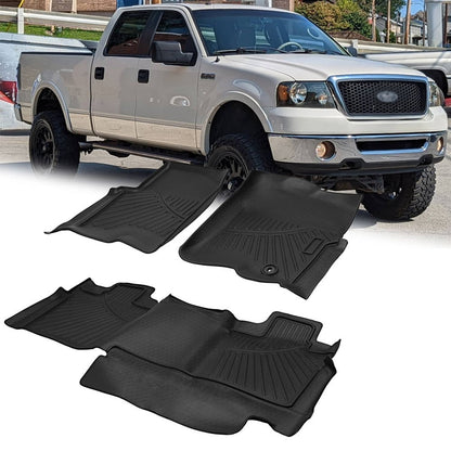 Bethesda Industrial Floor Mats 2 Row Liner Fit for 2004-2008 Ford F-150 SuperCrew Cab All Weather