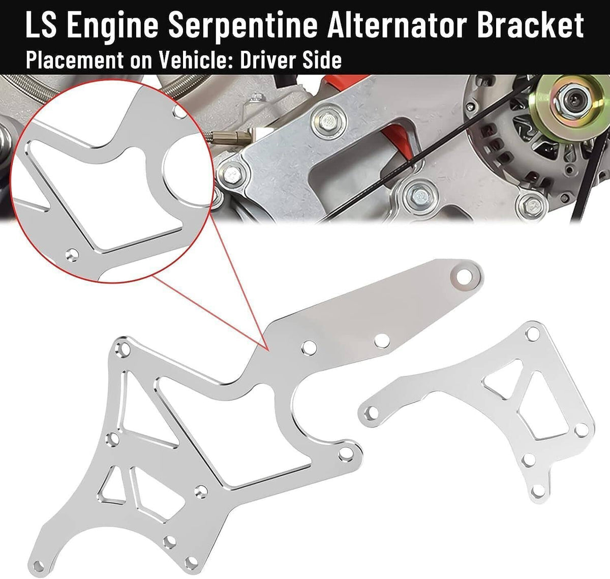 Bethesda Industrial LS Engine Serpentine Alternator Bracket Power Steering Pump For LS1 LS2 LS3 LS6