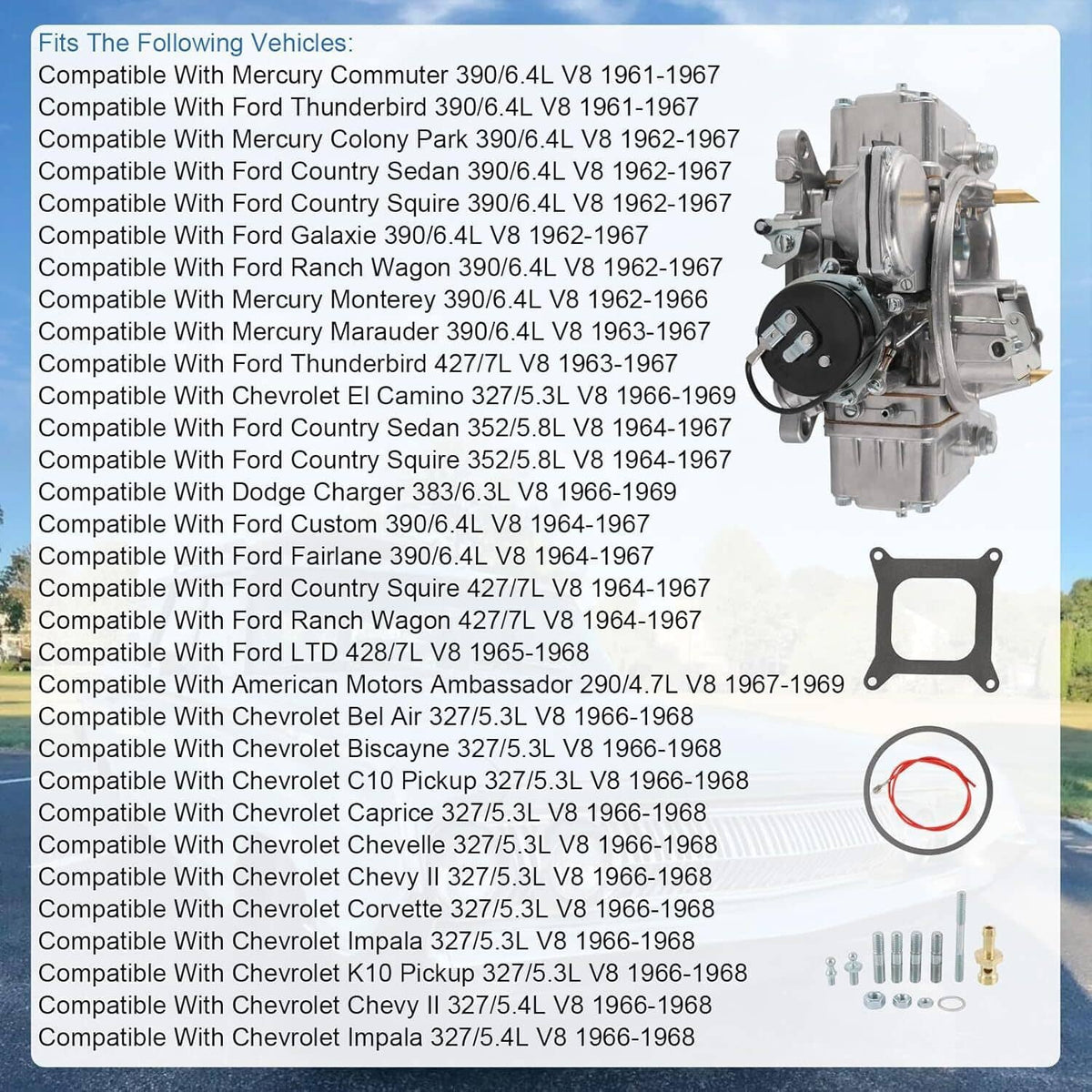 Bethesda Industrial 4 Barrel Carburetor Street Warrior 0-80457S for Holley 4160 Performance 600 CFM