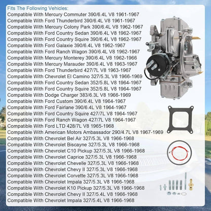 Bethesda Industrial 4 Barrel Carburetor Street Warrior 0-80457S for Holley 4160 Performance 600 CFM