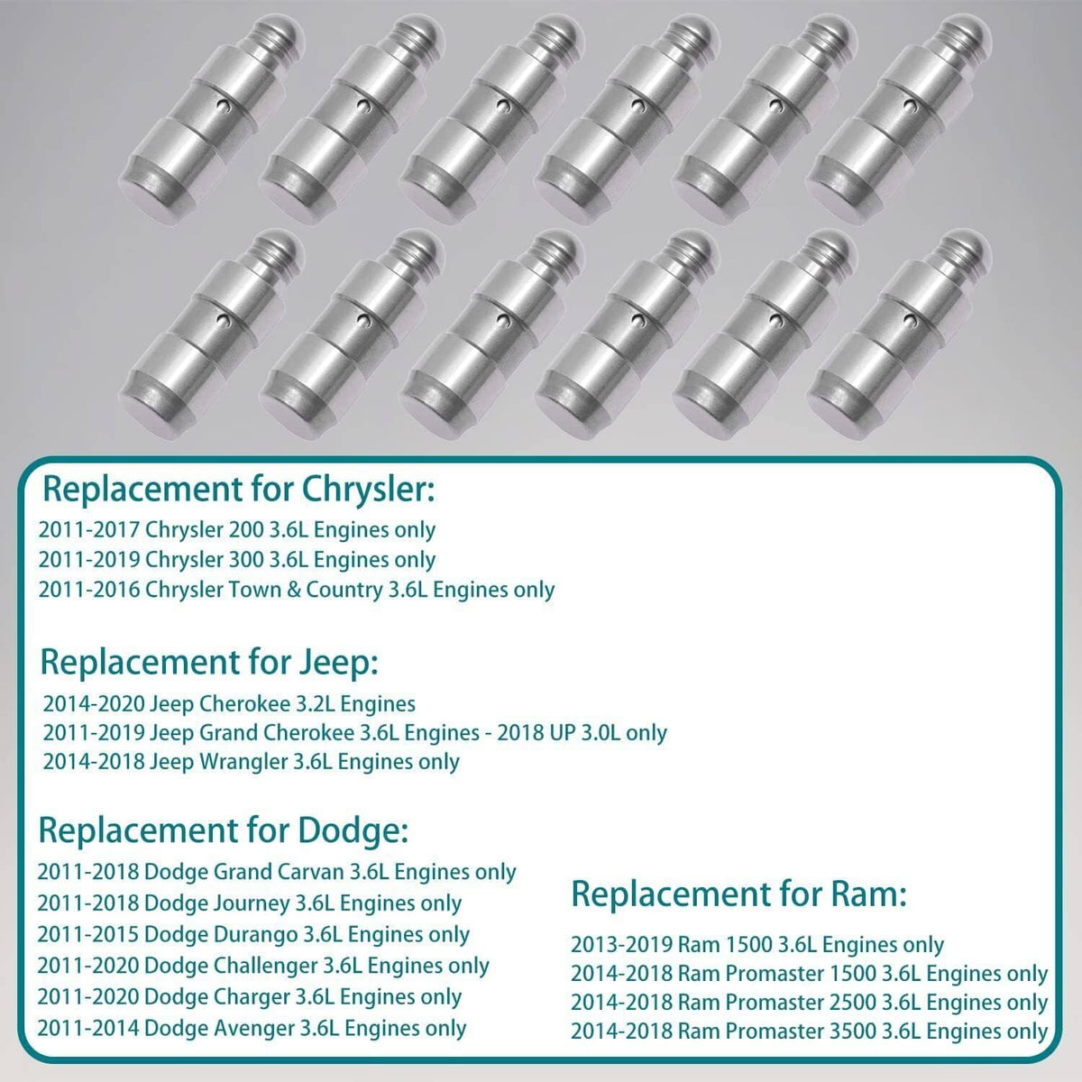 Bethesda Industrial 48Pcs Rocker Arms & Valve Lifters Kit For 2011-2020 Jeep Dodge Chrysler 3.2/3.6L
