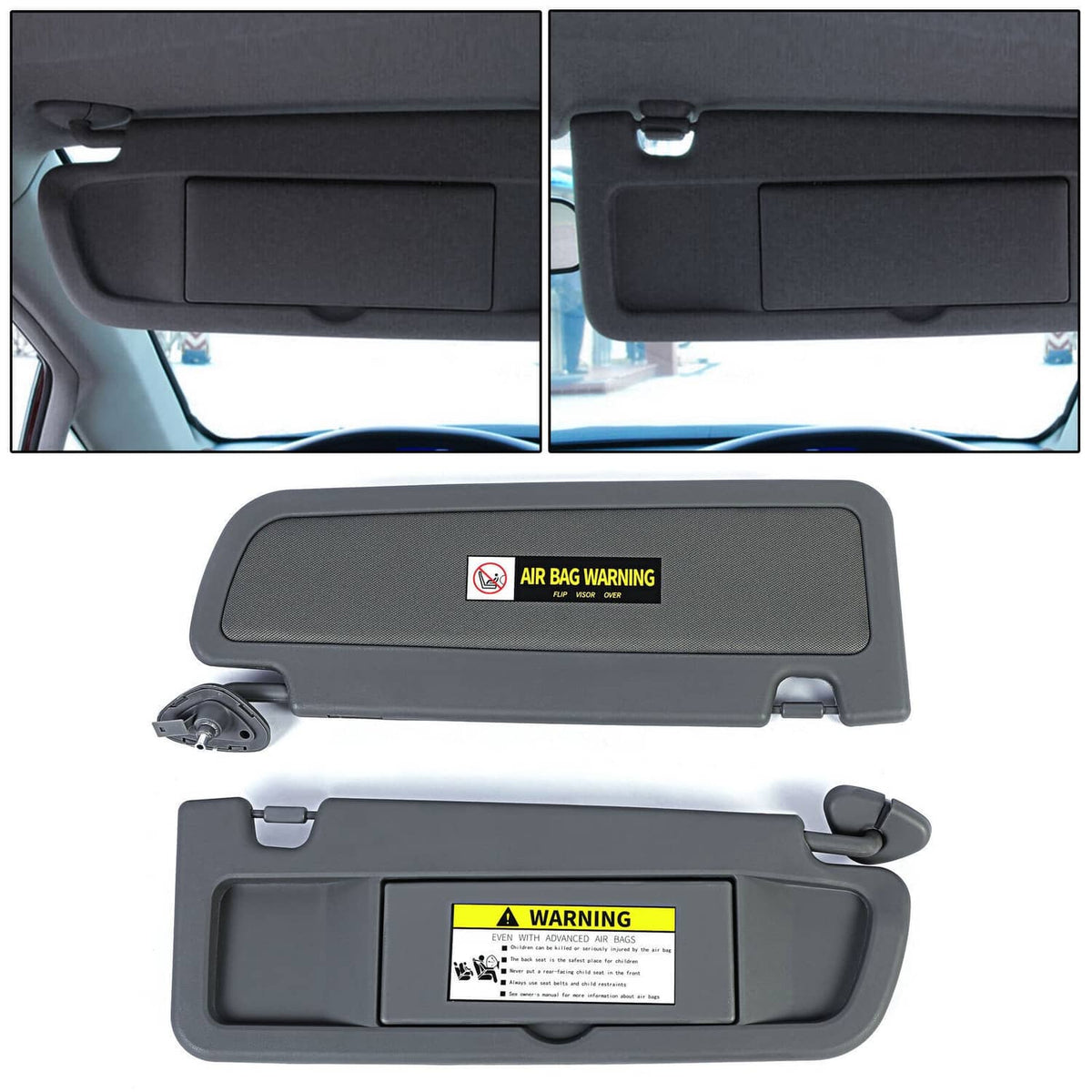 Bethesda Industrial Pair Sun Visor Dark Gray For 2006-2011 Honda Civic Visors Left & Right Visor Set
