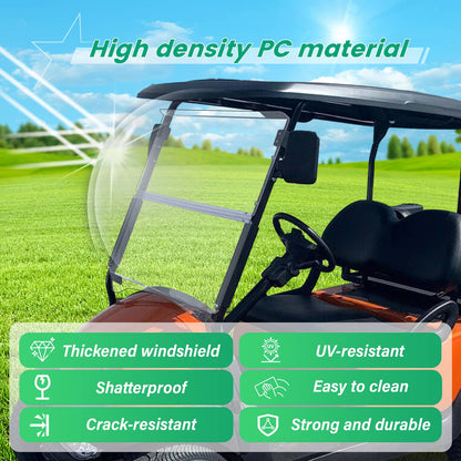 Bethesda Industrial Windshield For Club Car Precedent 2004 - Up Folding Clear Golf Cart Windscreen