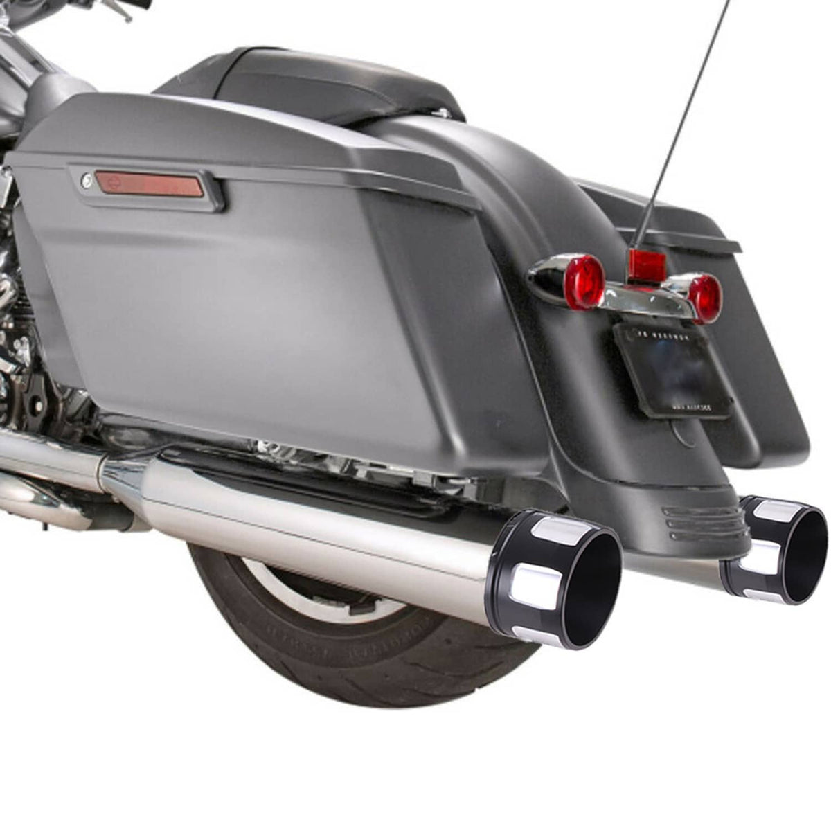 Bethesda Industrial Left Right Megaphone Exhaust Pipes for Harley Touring 1995-2016 Road King Glide