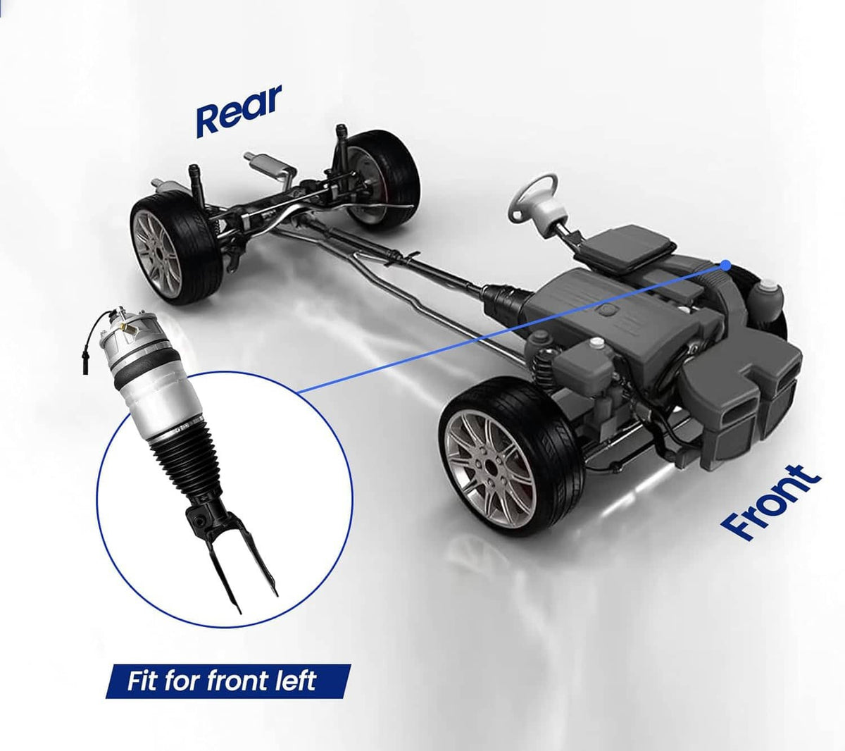 Bethesda Industrial 2xFront Left Right Air Suspension Shock Struts For 2011-2018 Porsche Cayenne 92A