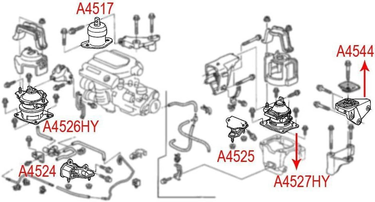 Bethesda Industrial 6PCS For 2003-2007 Honda Accord 2.4L Auto Engine Motor & Transmission Mount Set