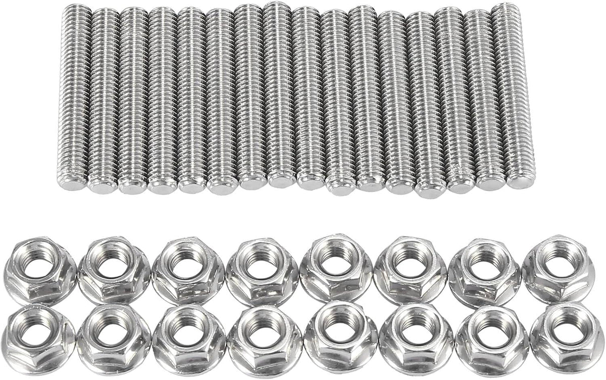 Bethesda Industrial 16pcs Stainless Steel Exhaust Manifold Stud Nuts Set for Ford 4.6L 5.4L Liter V8