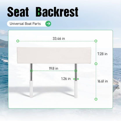 Bethesda Industrial For Universal Boat Seat Backrest W/Folding Arms Leaning Post White + Silvery
