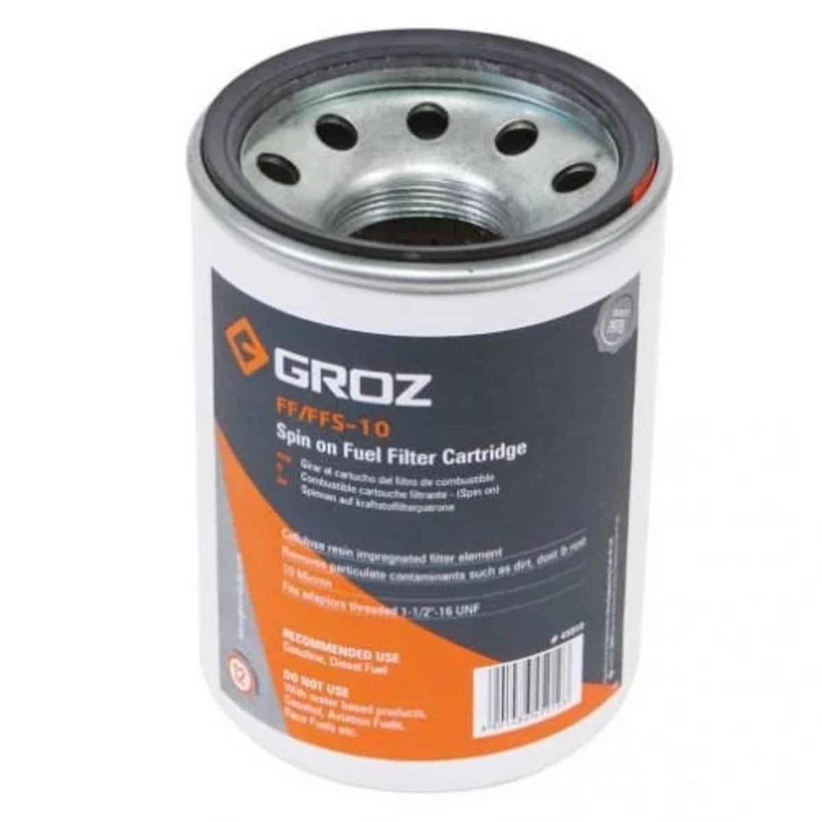Bethesda Industrial GROZ® Fuel Filter High Flow Water Block Spin-on Cartridge 10 Micron
