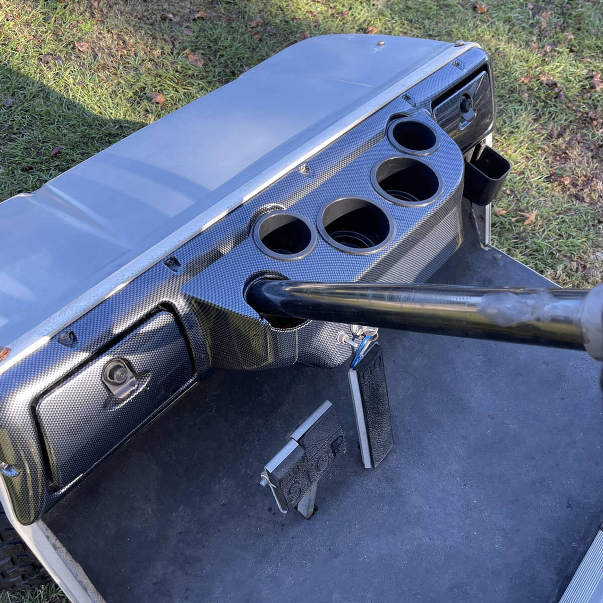 Bethesda Industrial For Club Car DS 1982-UP Golf Cart Carbon Style Dash DashBoard Cover Cup Holders