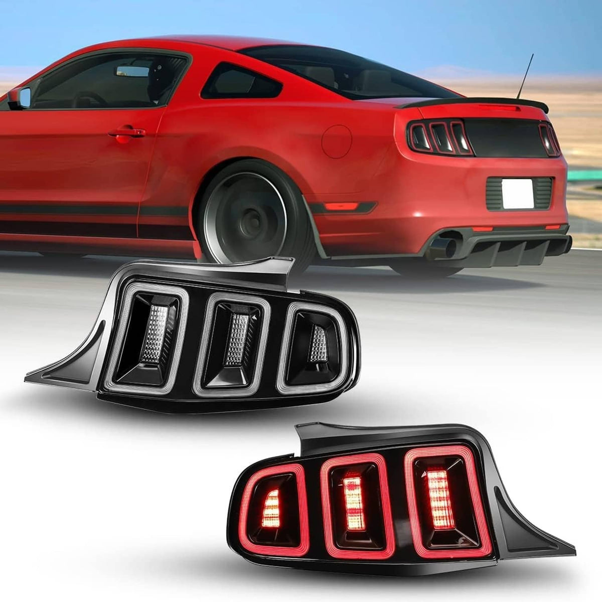 Bethesda Industrial For 2010-2014 Ford Mustang Full LED w/ Sequential Tail Lights Black Brake Lamps