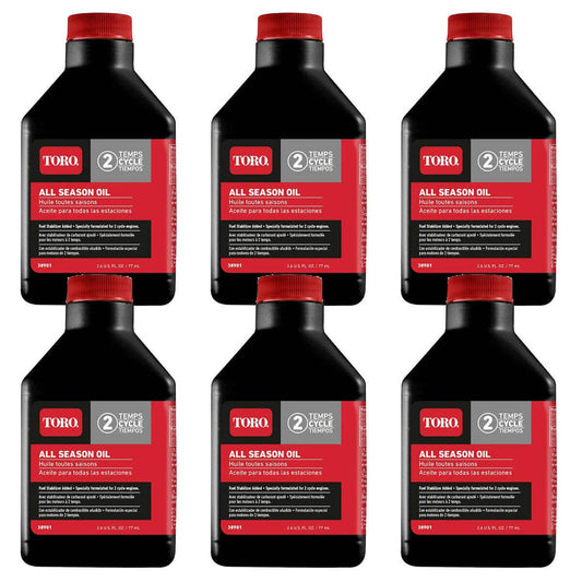 Bethesda Industrial 6PK Toro 38901 All Season 2-Cycle Engine Oil w/ Fuel Stabilizer 2.6 OZ