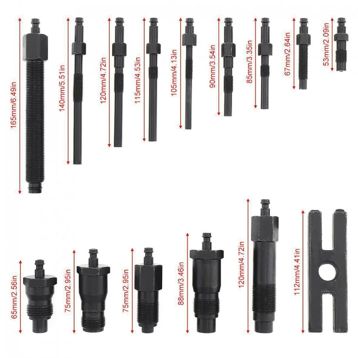 Bethesda Industrial 16 Pcs Diesel Engine Compression Gauge Tester Cylinder Pressure Test Tool Kit