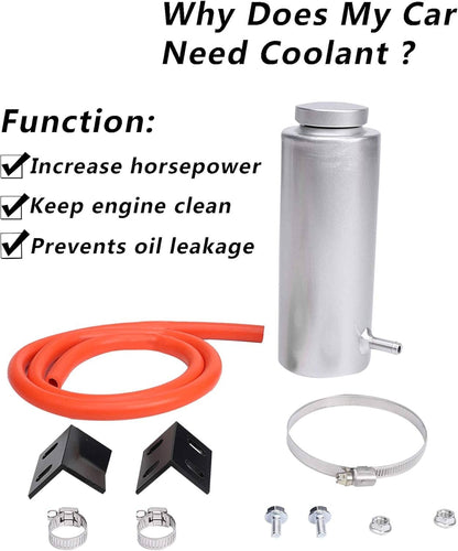 Bethesda Industrial New Universal Radiator Coolant Catch Tank Overflow Reservoir 800ml Aluminum