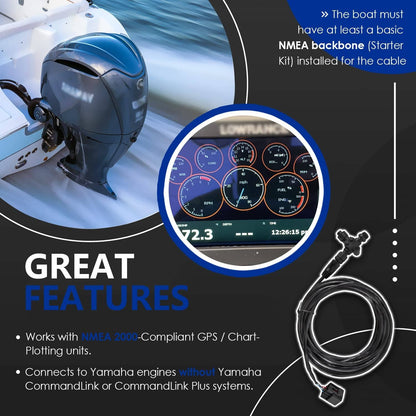 Bethesda Industrial 000-0120-37 Engine Interface Cable NMEA 2000 & "T" For Yamaha Outboard 2006-2023