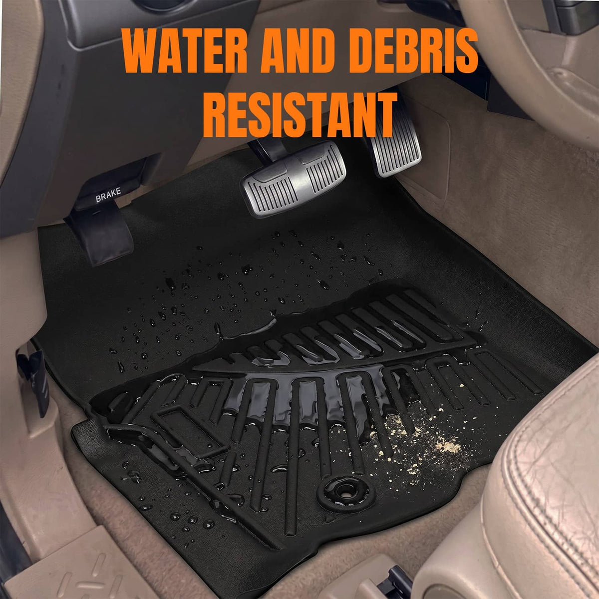 Bethesda Industrial Floor Mats 2 Row Liner Fit for 2004-2008 Ford F-150 SuperCrew Cab All Weather
