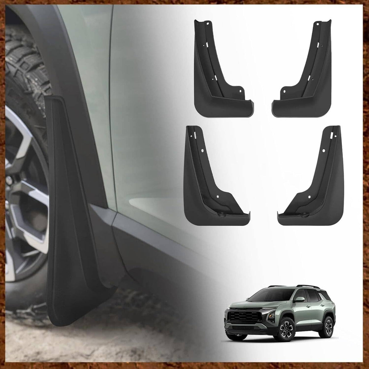 Bethesda Industrial 4Pcs For Chevrolet Equinox 2025+ Car Splash Guards Mud Flaps Guards Accessories