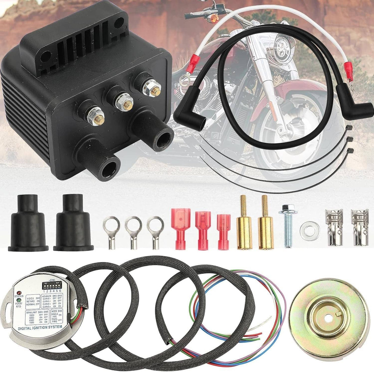 Bethesda Industrial Single Fire Programmable Ignition Kit For 1970-03 Harley-Davidson Big Twin Evo