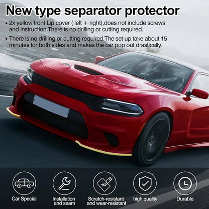 Bethesda Industrial Front Bumper Lip Splitter Trim Cover Yellow For 2015-2022 Dodge Charger SRT Scat