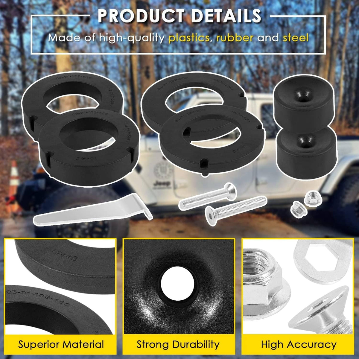 Bethesda Industrial 1155300 Front 1.5” Performance Spacer Leveling Kit for Jeep Gladiator 2020-2022