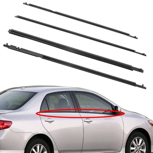 Bethesda Industrial 4Pcs Door Window Weatherstrips Belt Seal Moulding Trim For Toyota Corolla 09-12