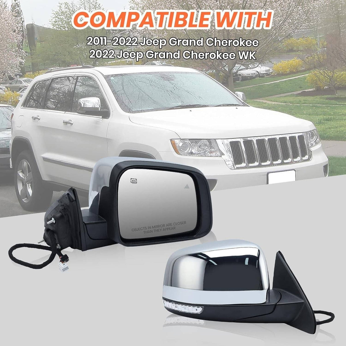 Bethesda Industrial Left Side Manual Fold Mirror Blind Spot For 11-22 Jeep Grand Cherokee 68236930AF