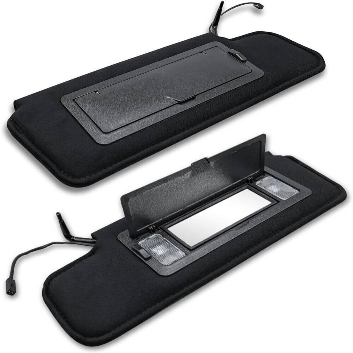 Bethesda Industrial Pair Sun visors w/Vanity Mirror & LED Light For 1984-1996 Chevy Corvette C4 5.7L