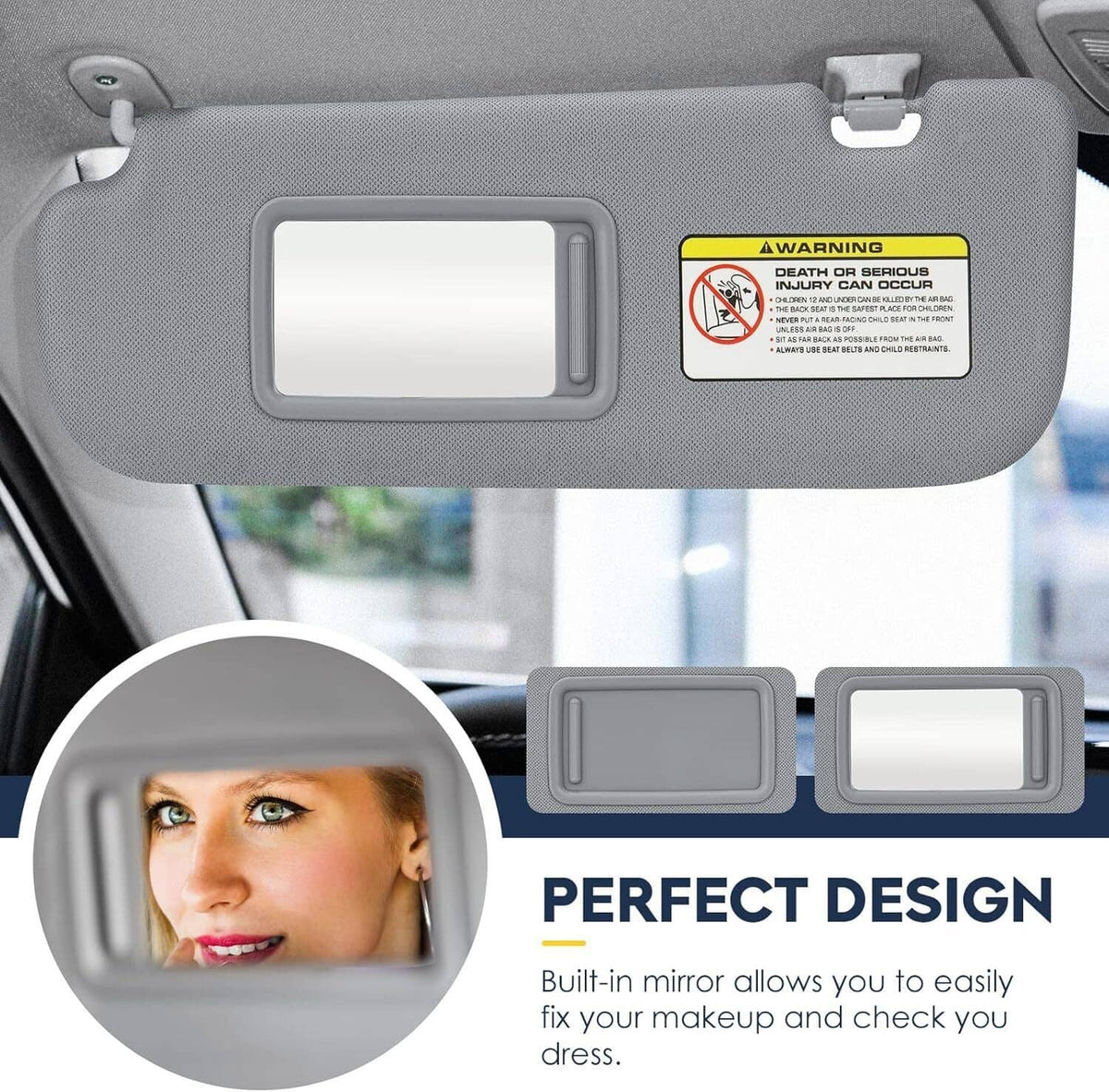 Bethesda Industrial Pair Sun Visor w/mirror Driver & Passenger Side For 2012-2015 Hyundai Veloster