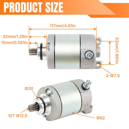 Bethesda Industrial Replacement 31200-HP1-601 Starter Motor Assembly for 2006-2014 Honda TRX450ER