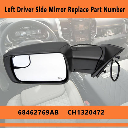 Bethesda Industrial Left Driver Side Mirror Heated Power Folding For 2019-2024 Ram 1500 68462769AB